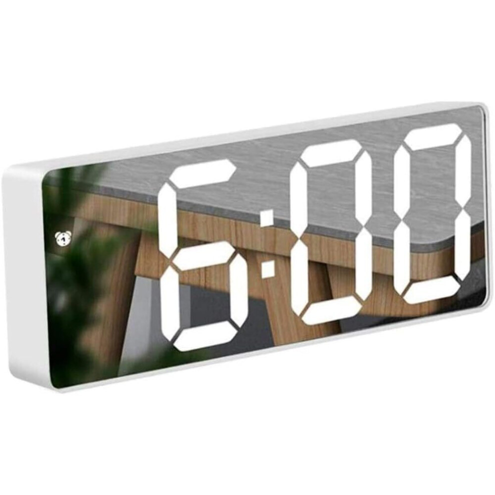 Gopatriot Memory Mirror Alarm Clock 3" Led Display With Light Sense Dimming Mode