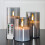 Silver Gray Glass Flameless Flickering Candle Light with Remote Control 1