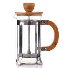 Coffee Pot 350ml 12oz 1-2 Cups Small Tea Pressed Borosilicate Glass with Bamboo Handle