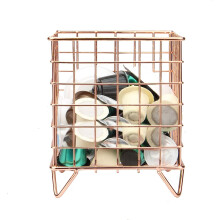 Coffee Pod Cage Holder Wire Basket Capsule Storage Holder (Rose Gold)