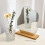 Makeup Mirror Frameless Decorative Irregular Shape With Wooden Base 6