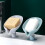 2-Pack Leaf-Shaped Soap Dishes with Drainage - Silicone Suction Cups, Keeps Soap Dry 5