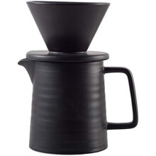 500ml Handmade Ceramic Pour-Over Coffee Set with Black V60 Dripper & Decanter