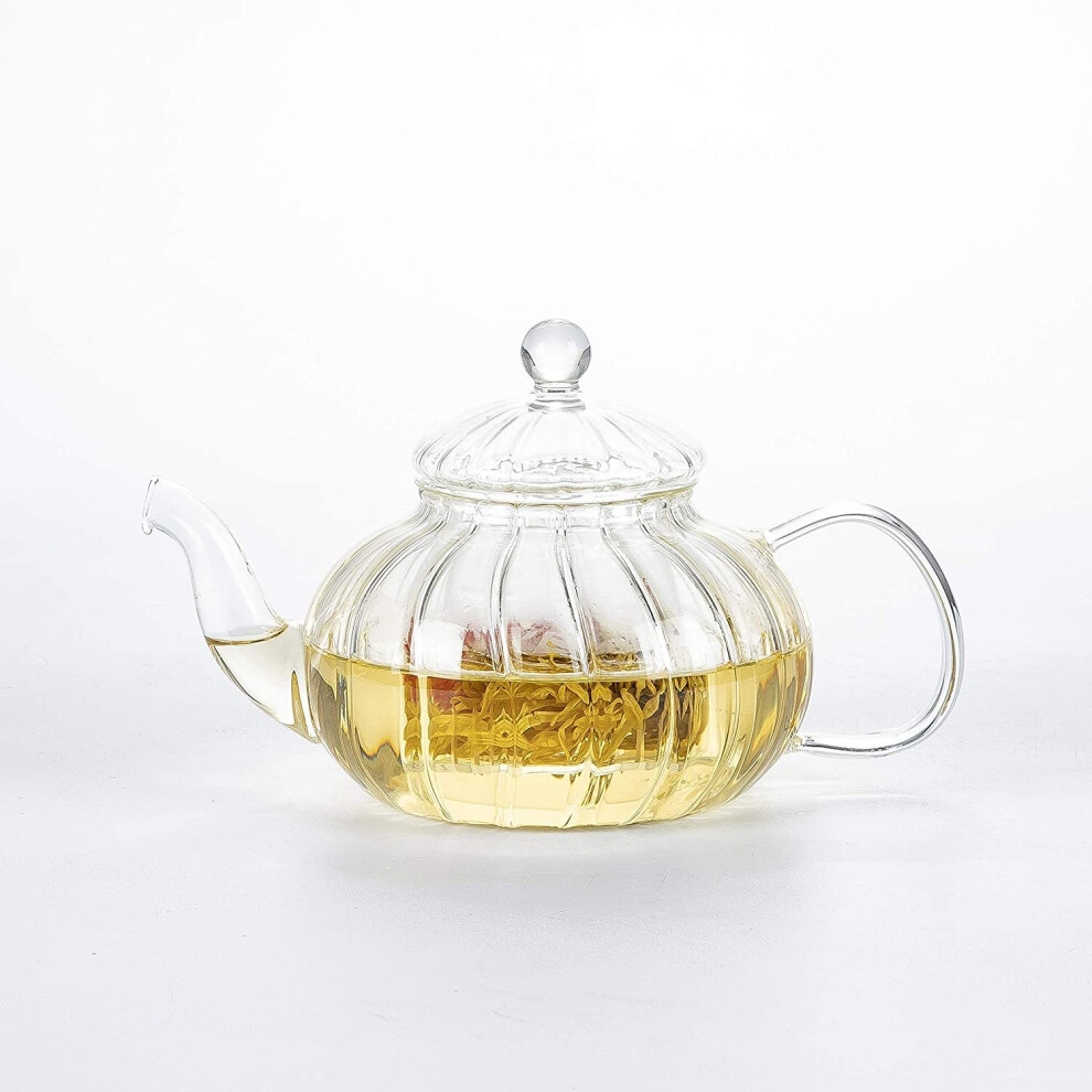 Glass Teapot with Infuser Pumpkin Design(600ml Pumpkin teapot)