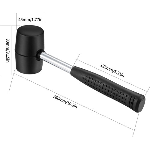 Rubber Deadhead Hammer with Stainless Steel Tube for DIY Hand Tools 2