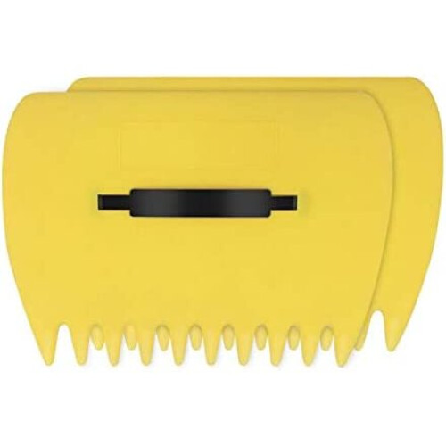 Yellow garden leaf trowel, leaf collector grass catcher (1 pair)