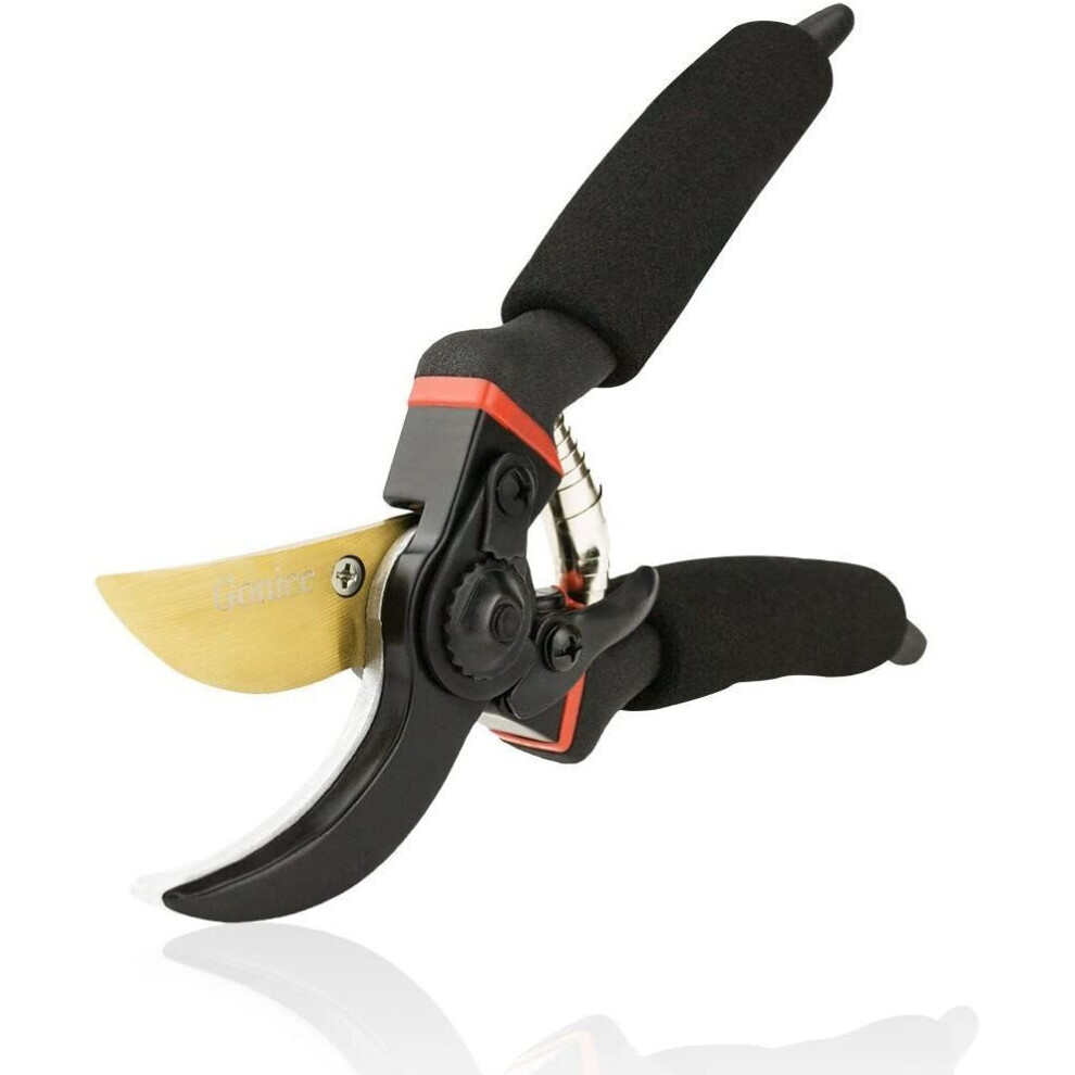 8" Premium Titanium Bypass Pruner (GPPS-1003), (Gold)