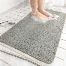 Loofah Bath Mat Anti-Slip Anti-Mold Anti-bacterial Soft PVC (40x60, Gray)