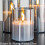 Silver Gray Glass Flameless Flickering Candle Light with Remote Control 4