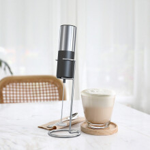 Handheld Milk Frother - 14000 RPM High-Speed Electric Whisk with Stand (Battery Not Included)