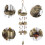 Bird's Nest Wind Chimes, Bird Chimes with 12 Wind Chimes Bronze 5