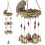Bird's Nest Wind Chimes, Bird Chimes with 12 Wind Chimes Bronze 1