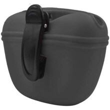 Dog Treat Bag, Silicone Dog Training Bag with Self Closure and Waist Clip (Black)