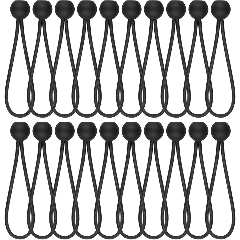 25 Pack Bouncy Balls 6" Bouncy Ball Bungee Cord Canopy Tarp Black 9365884480227