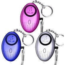3-Pack Security Alarm Keychains with LED Flashlight