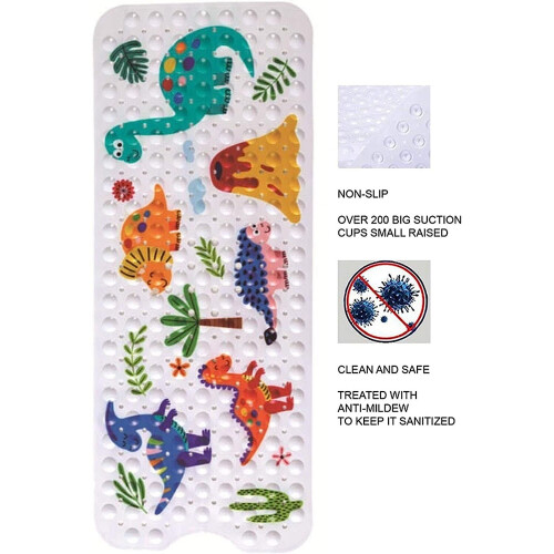 Children's non-slip bath mat extra long - dinosaur 2