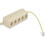 5 way socket 6P4C RJ11 telephone modular jack splitter 4