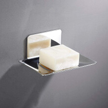 304 Stainless Steel Soap Dish with 3M Self-Adhesive Chrome Finish – Rust-Proof, Heavy-Duty Bathroom Soap Holder