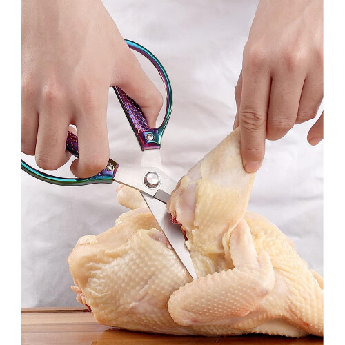 Kitchen Shears, Stainless Steel Heavy Duty Cooking Shears With Fish Pattern Handles 2