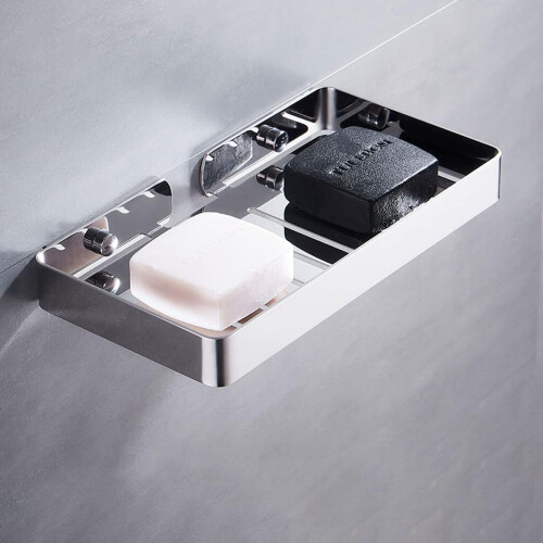 Bathroom Soap Dishes Self Adhesive Wall Mount Anti Rust Waterproof 1