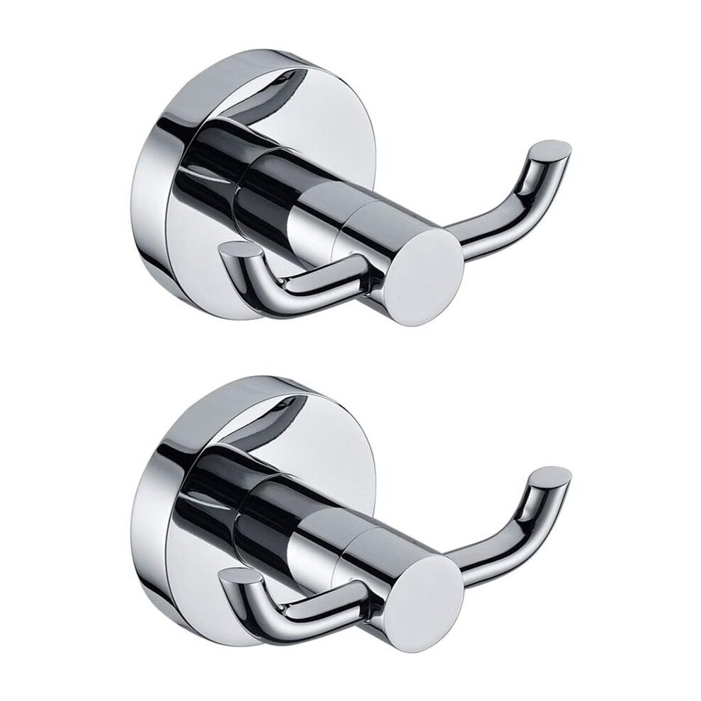 2 Pack Wall Mount Coat Hooks Polished Chrome Plated Solid Brass Towel Hooks