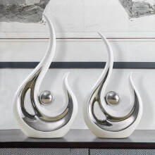Abstract white ceramic figurines collection crafts decoration