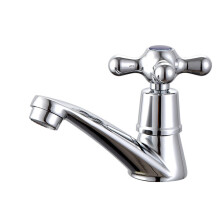 Basin Mixer - Single-Lever Cold Water Faucet with Strainer, Chrome-Plated Alloy, Easy No-Drill Installation, Splash-Resistant