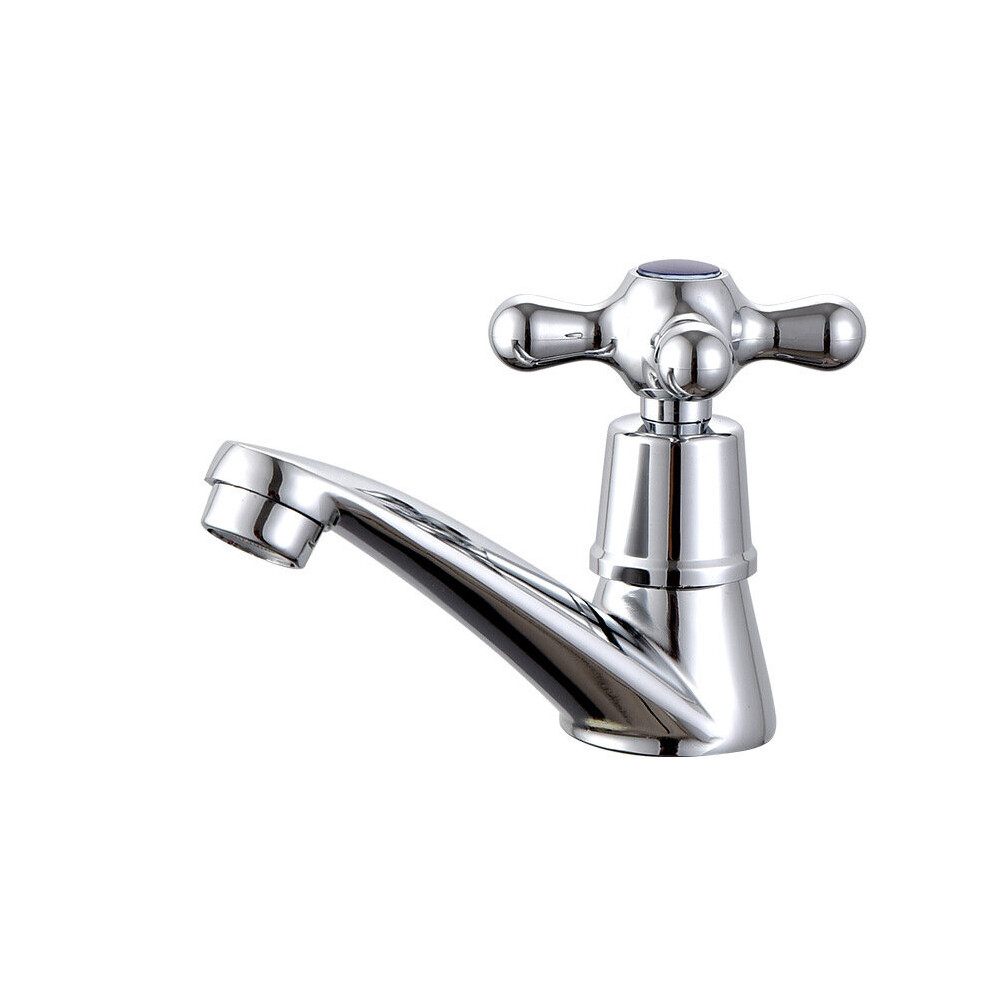 Photos - Tap Basin Mixer - Single-Lever Cold Water Faucet with Strainer, Chrome-Plated Alloy, Easy No-Drill Installation, Splash-Resistan