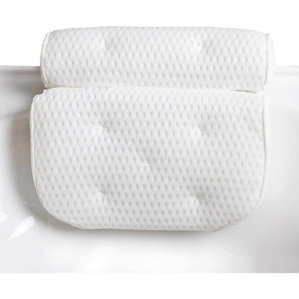 Bath Pillow, 4D Breathable Mesh Bath Pillow with 7 Strong Suction Cups