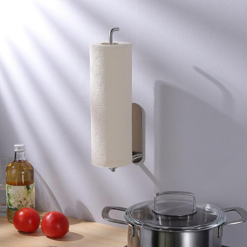 Kitchen Roll Holder Stainless Steel - No Drilling 2