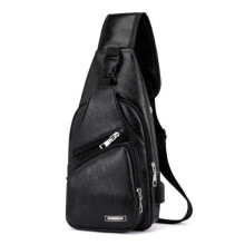 Men's Crossbody Bags Men's USB Chest Bag Messenger bag Leather Shoulder Bags Diagonal Package Back Pack Travel