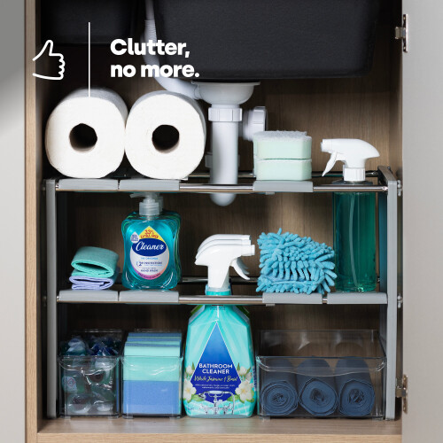 LIVIVO LIVIVO Adjustable Under Sink Shelf Storage Organiser 1