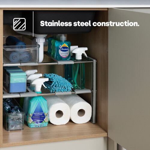 LIVIVO LIVIVO Adjustable Under Sink Shelf Storage Organiser 2