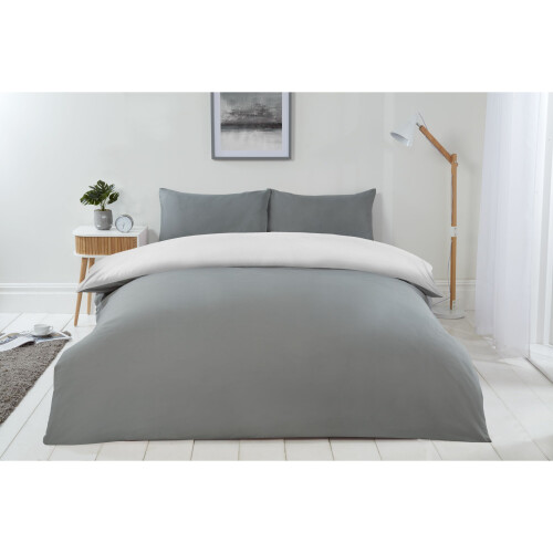 Lyla Reversible Duvet Single Bed GreyWhite