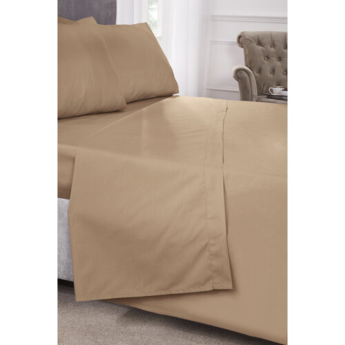 Percale Duvet Set Single Bed Coffee