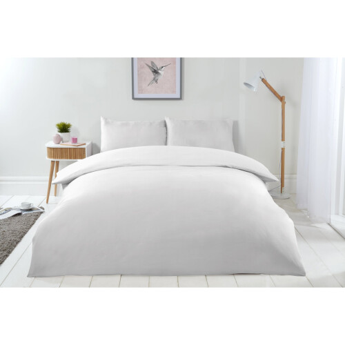Microfibre Duvet Set Double Bed White