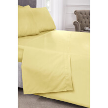 Percale Duvet Set Single Bed Lemon