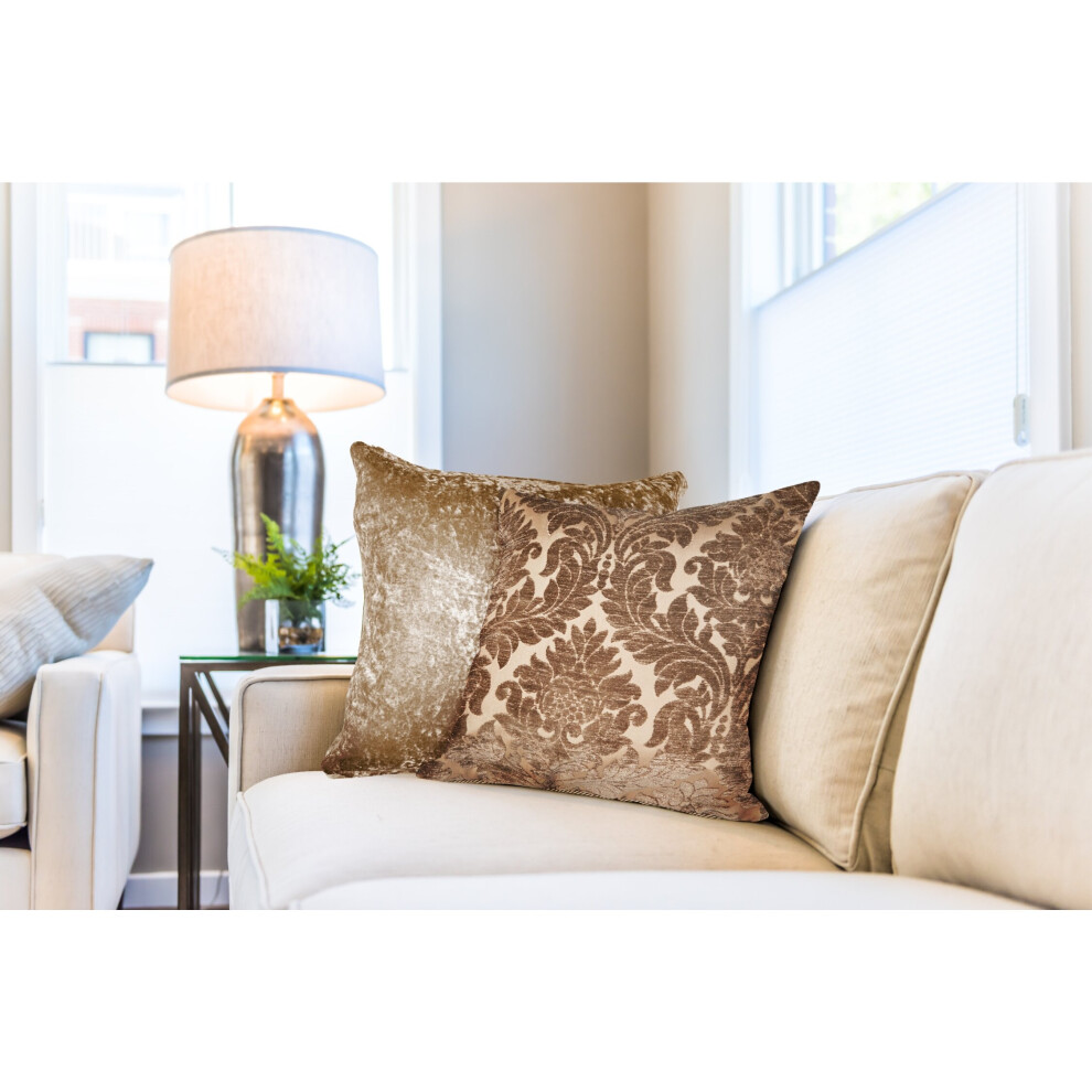Newedgeblinds Damask Cushion Cover Chocolate