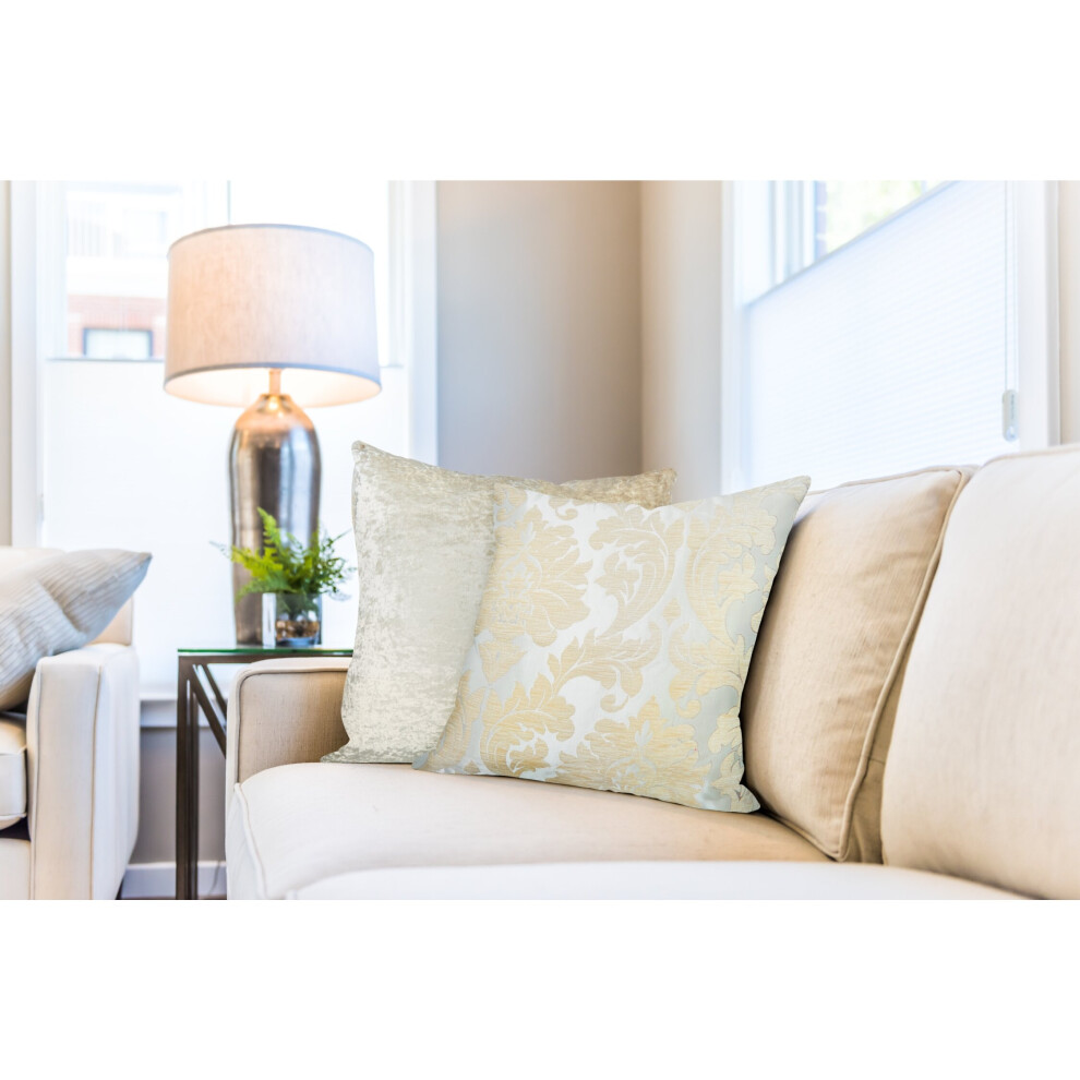 Newedgeblinds Ivory Damask Cushion Cover