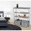 4 Tier Multipurpose Storage Organiser Shelf With 2 Drawers Modular Sturdy Metal (Light Grey) 5