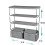 4 Tier Multipurpose Storage Organiser Shelf With 2 Drawers Modular Sturdy Metal (Light Grey) 3
