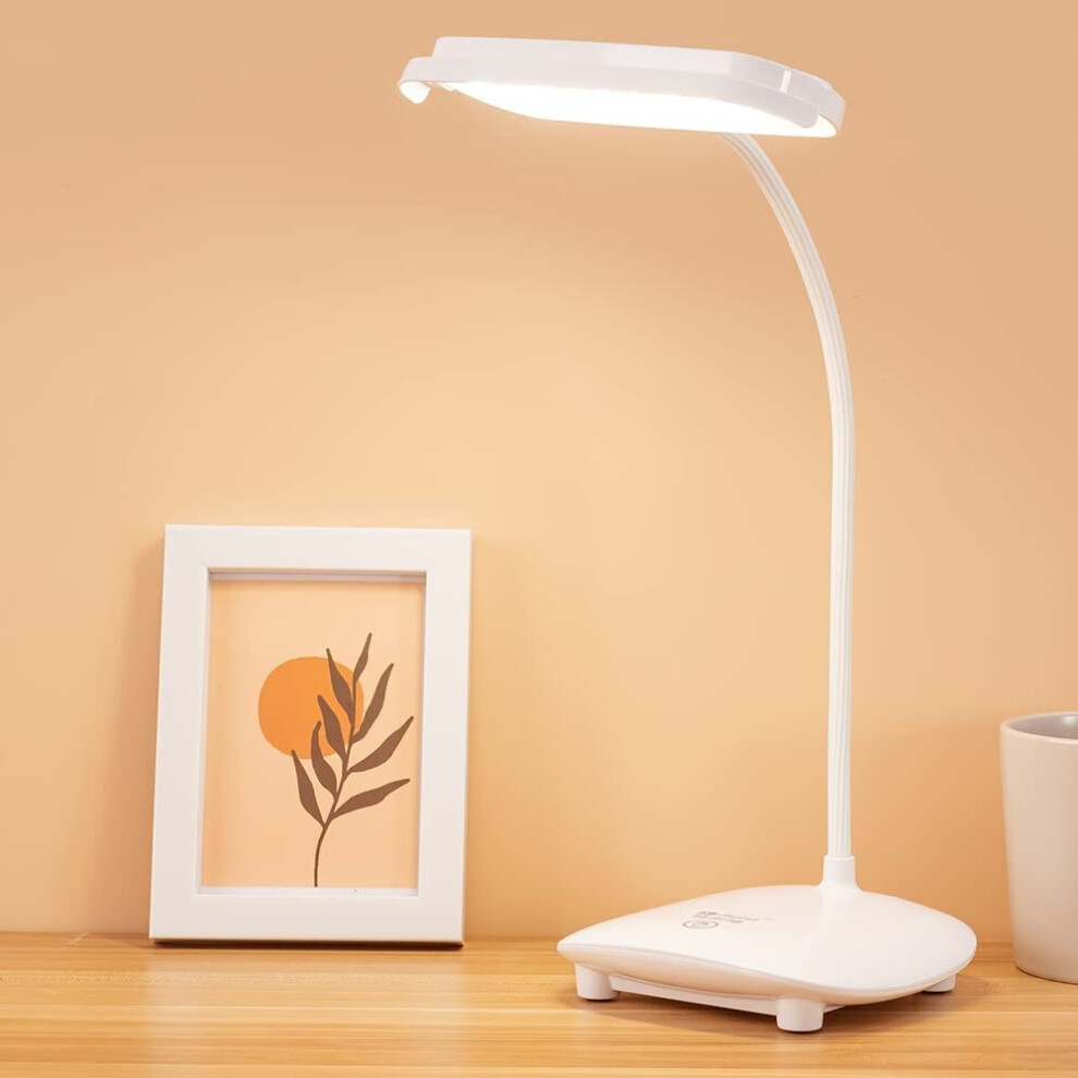 Wireless Rechargeable LED Desk Lamp 2 Batteries Powered 3200MAH Touch Control Dimmable