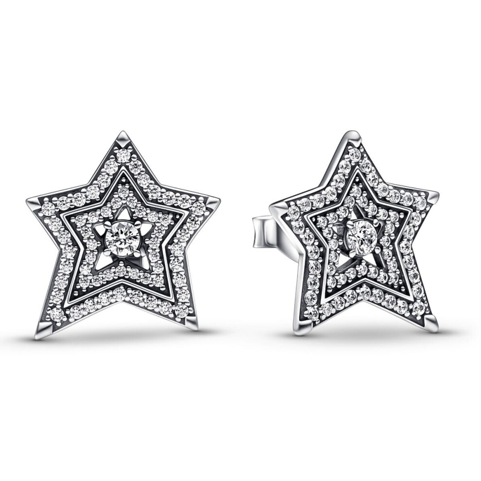 Pandora  Celestial Asymmetric Star Stud Earrings 292415C01