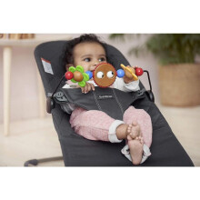 Baby Rocking Chair Matching Plastic Toys Set - Sleep Aid Music Toy with Colorful Spinning Figures, Safe Chewable Plastic, Easy Secure Attachments