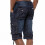 (30, Dark Blue) Kruze Mens Cargo Combat Denim Shorts 2