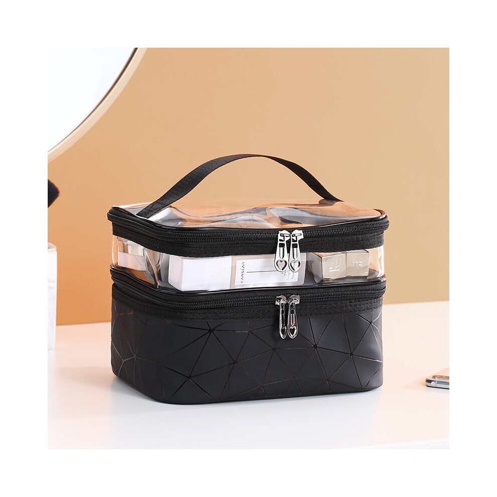 Double-layer Waterproof Makeup Bag Large Capacity Wash Bag Waterproof Travel Convenience Skin Cosmetic Bags