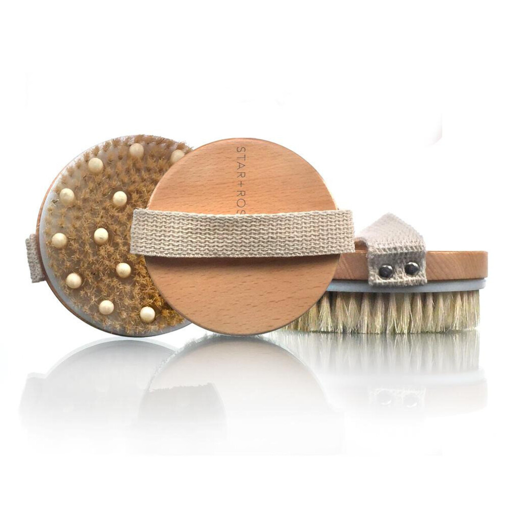 Star & Rose Spa Essentials Soft Boar Bristle Detox Body Brush