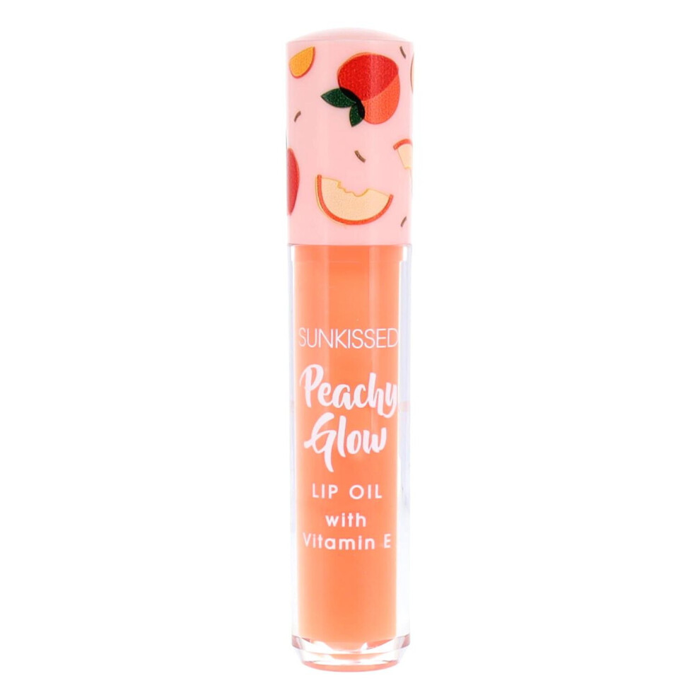 Sunkissed Peachy Glow Lip Oil 4.2ml Enriched with Vitamin E, Jojoba Oil - Vegan
