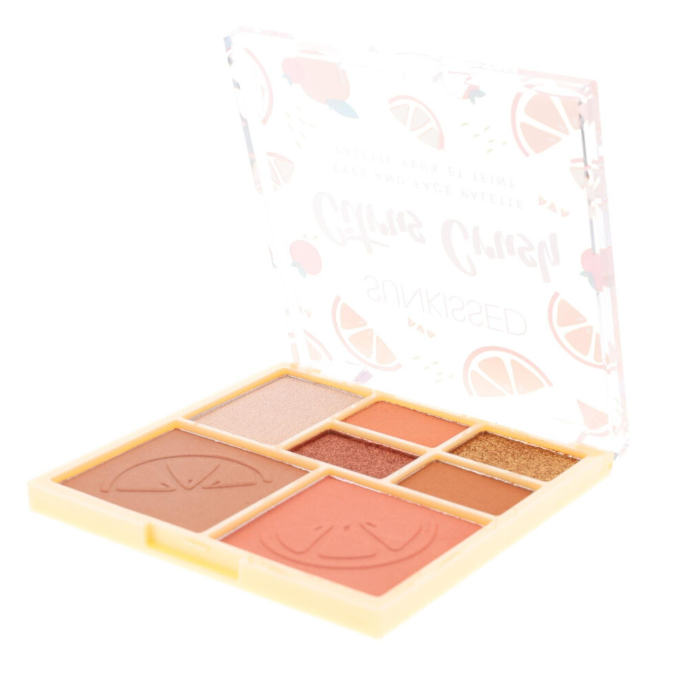 Sunkissed Citrus Crush Eyes and Face Palette -  4 x 1.2g Eyeshadow, 4g Bronzer, 4g Blusher, 2.8g Highlighter - Vegan