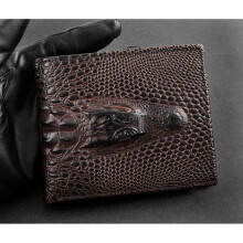 Leather Men's Crocodile Vintage Bifold Cowhide Wallet Purse Money Clip